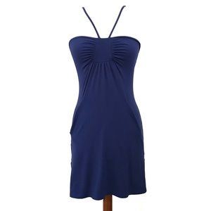 Susana Monaco Navy Blue Strappy Dress with Pockets